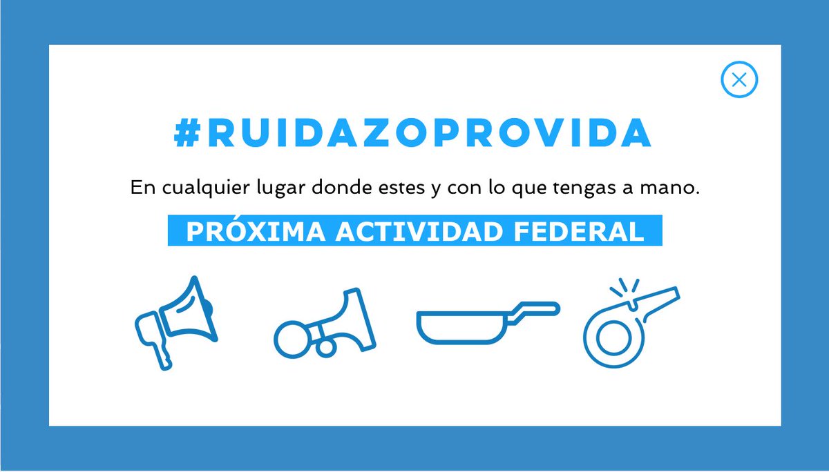 bbautistaortizz's tweet photo. Se viene el #RuidazoProVida
ALERTA Y MOVILIZACION!
#AlertaProVida #SalvemosLas2Vidas #CuidemosLasDosVidas #ValeTodaVida #LaOlaCeleste #argentinaprovida #argentinaquierevida #noalaborto #legaloilelmataigual #MundialPorLas2Vidas #Lavidaprimerderecho #lavidanosenegocia https://t.co/tDrVBm54Q8