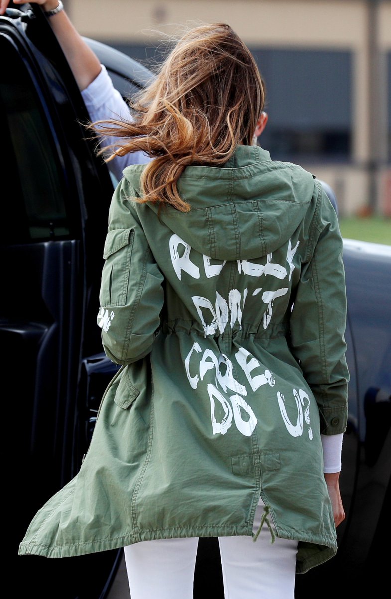 Nbc News On Twitter On Her Way To Visit Migrant Children Housed In A Texas Shelter First Lady Melania Trump Wore A Jacket With The Phrase I Really Don T Care Do U