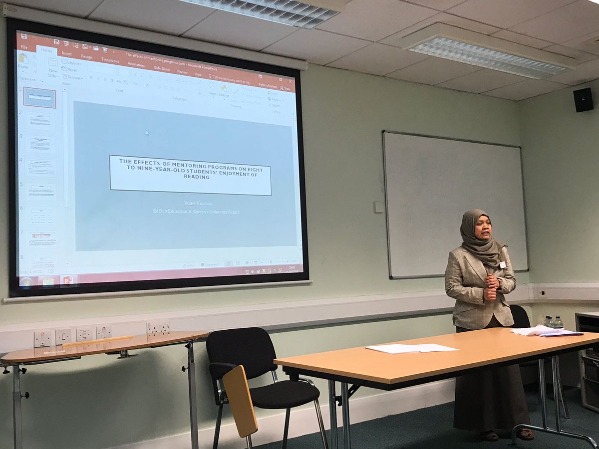 doceduireland's tweet photo. #DocEd2018 Venny Karolina of @QUBSSESW presented the results of her secondary data analysis entitled “the effects of mentoring programs on eight to nine-year-old students’ enjoyment of reading” @doceduireland. https://t.co/1qfxSD0V24