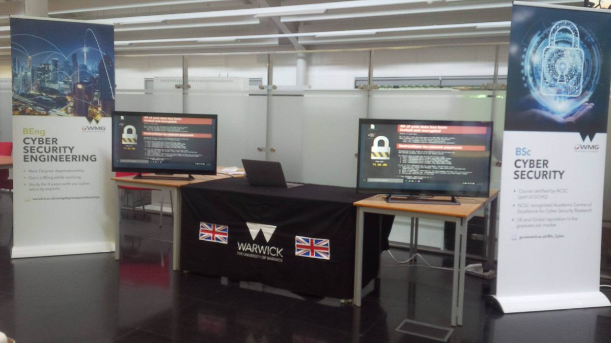 Find our stand in IDL today and tomorrow from 10m-4pm <a href="/warwickuni/">University of Warwick</a> #openday  #Degree #Apprenticeship ow.ly/N71L30kuCFn   #Cybersecurity #Cyber #AEP #Education #Students

0 replies 0 retweets 1 like
Reply   Retweet   Like 1