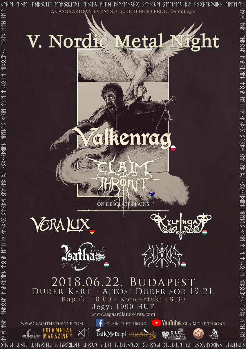 Tonight we play in Budapest Hungary at Durer Kert for V Nordic Metal Night.
