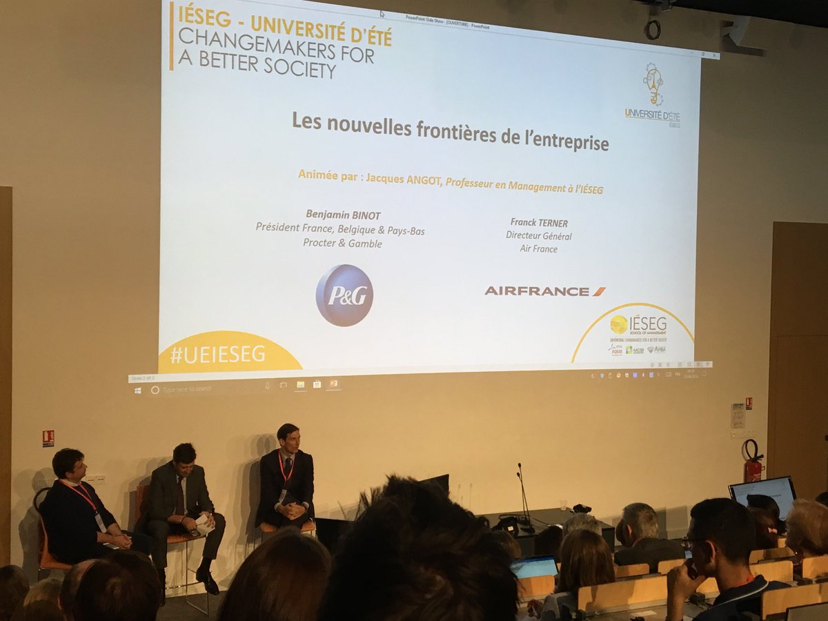 Université d’été ⁦@IESEG⁩ with Frank Terner, DG Air France, and Benjamin Binot, President of P&G France #UEIESEG
