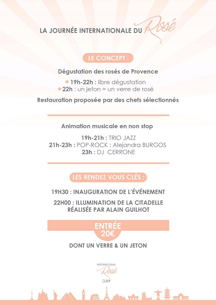 Valerieroussell's tweet photo. RV ce soir pour la première soirée internationale du rosé à Saint-Tropez ! #roséday #RoseDay #vin #wine #var #Sortie #concert #dj @cerrone
@ChateauRoubine #rosé #provence #light #sainttropez https://t.co/8hHOfWuyEc