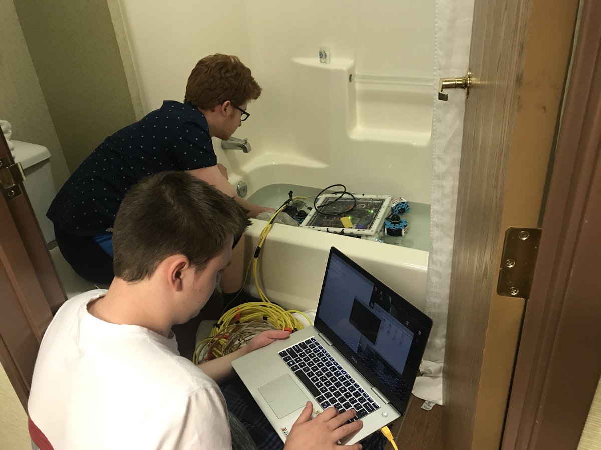 No light? No pool? No problem. Late night modifications happening for our first run tomorrow morning! <a href="/matecenter/">MATE ROV Competition | MATE II</a>