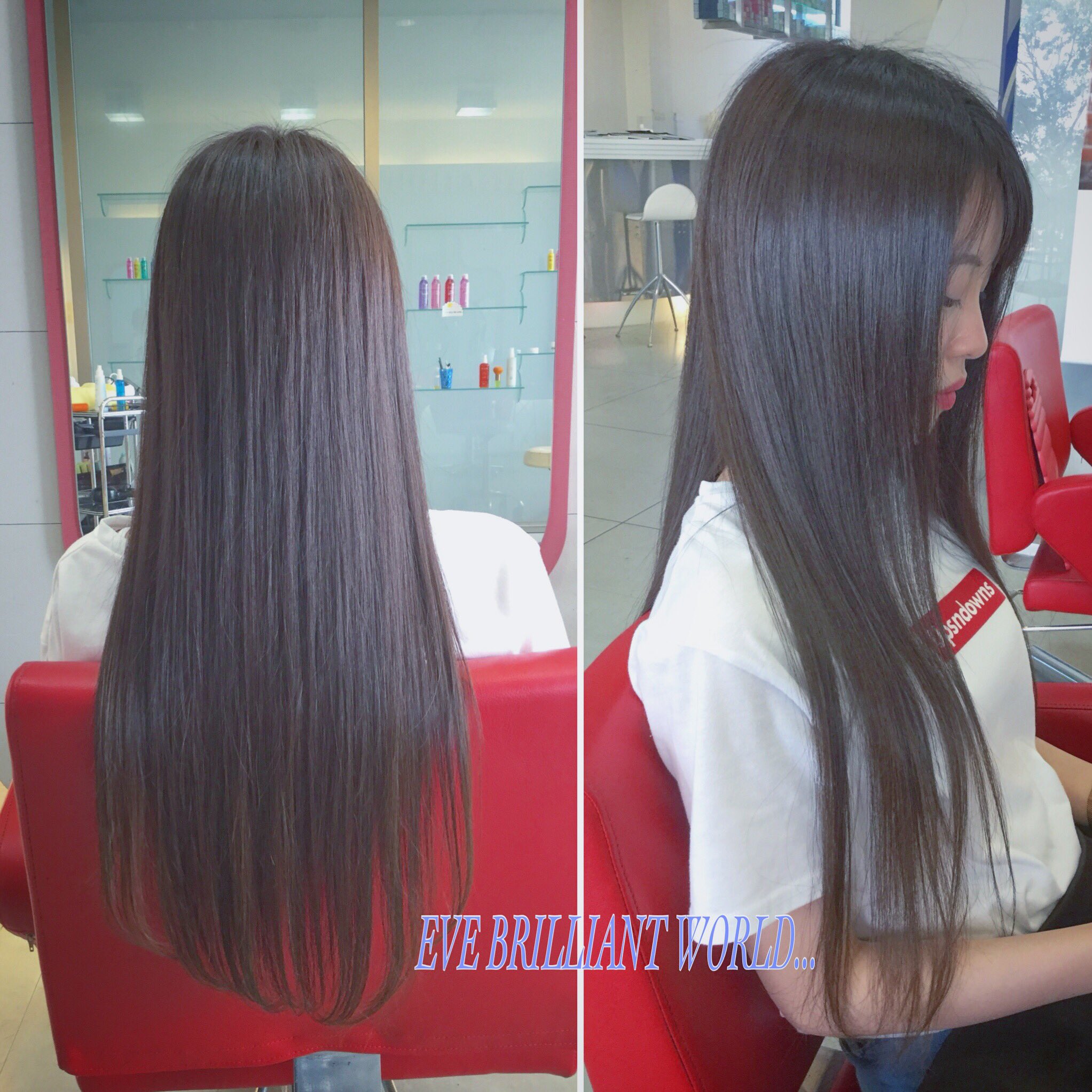 Eve Hair Works カラーリング アッシュグレージュの落ち着きのある暗めのトーンへ ロングへア プリミエンス スタイル プリスタ アッシュグレージュ グレージュ アッシュ 可愛い 綺麗 Kpopfashion Kyoto 京都 イブブリリアントワールド
