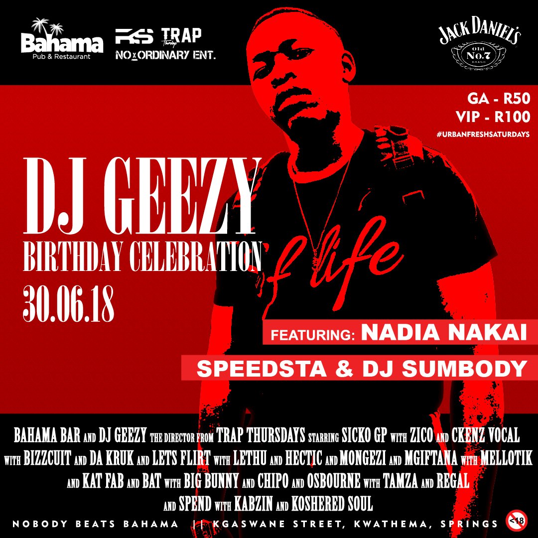 GeezyDj's tweet photo. @bontle_mlambo @BahamaBar_SA @NadiaNakai_ @DJSPEEDSTA @k_thabang @TebohoM_ https://t.co/NLLbiX9iJi