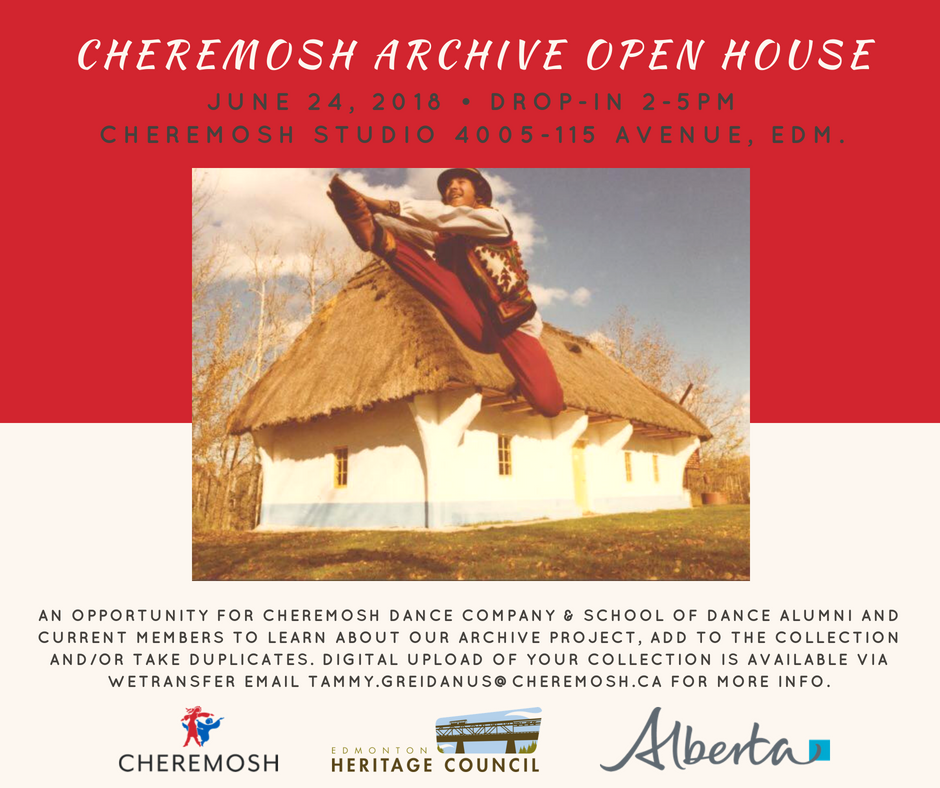 cheremosh's tweet photo. You are invited to attend the Cheremosh Archive Open House on Sunday, June 24th!

Drop-in anytime between 2-5PM to the Cheremosh Studio (4005-115 Avenue, Edmonton), tea, coffee and desserts will be served! #cheremosh https://t.co/WqIT2ZmOCQ