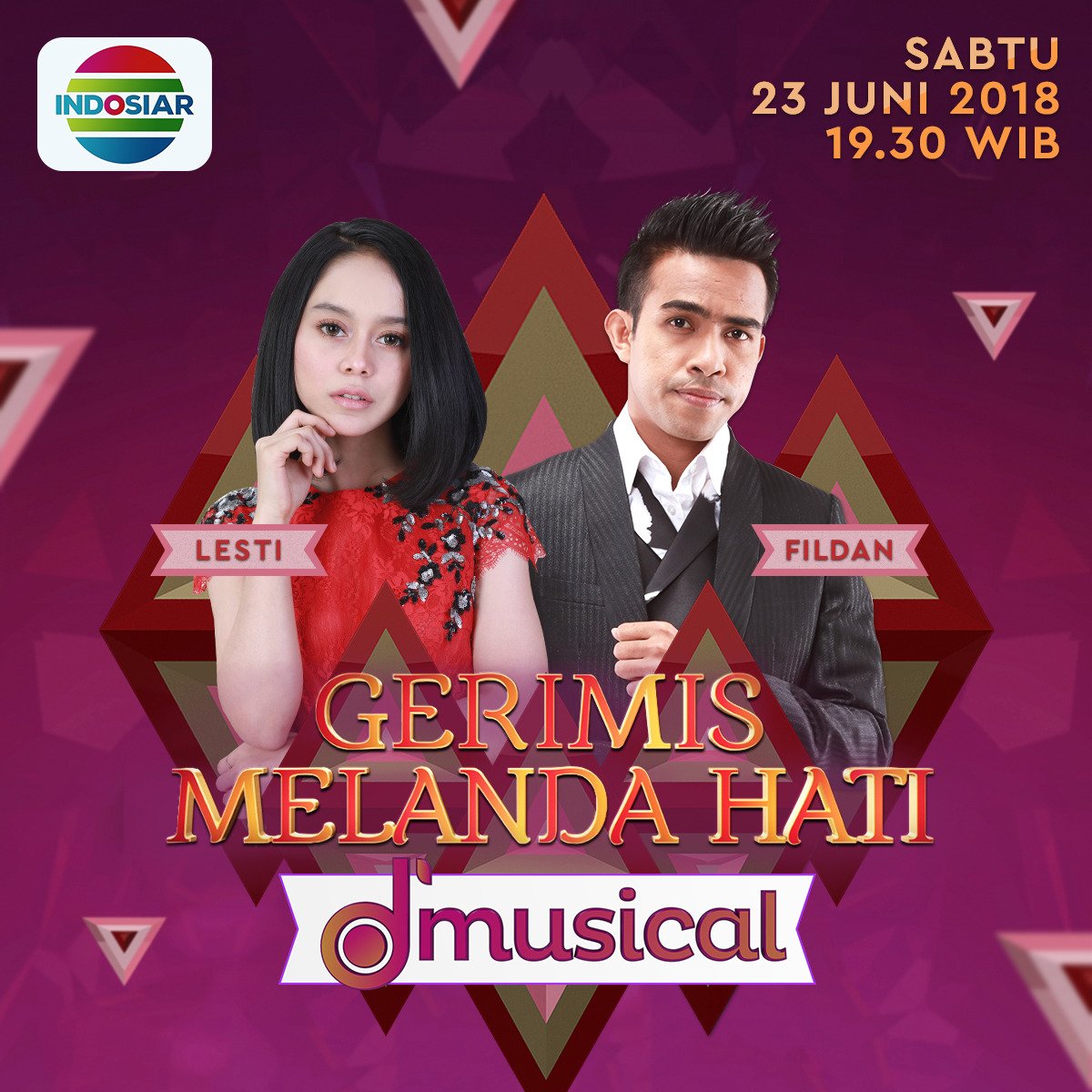 Sebentar lagi yang sudah kita tunggu-tunggu akan mulai nih, akan ada aksi dari <a href="/FildanDA41/">Fildan Da4</a> dan <a href="/Lesti_Jenong_DA/">Lestykejora</a> di #DramaMusikalIndosiar #GerimisMelandaHati