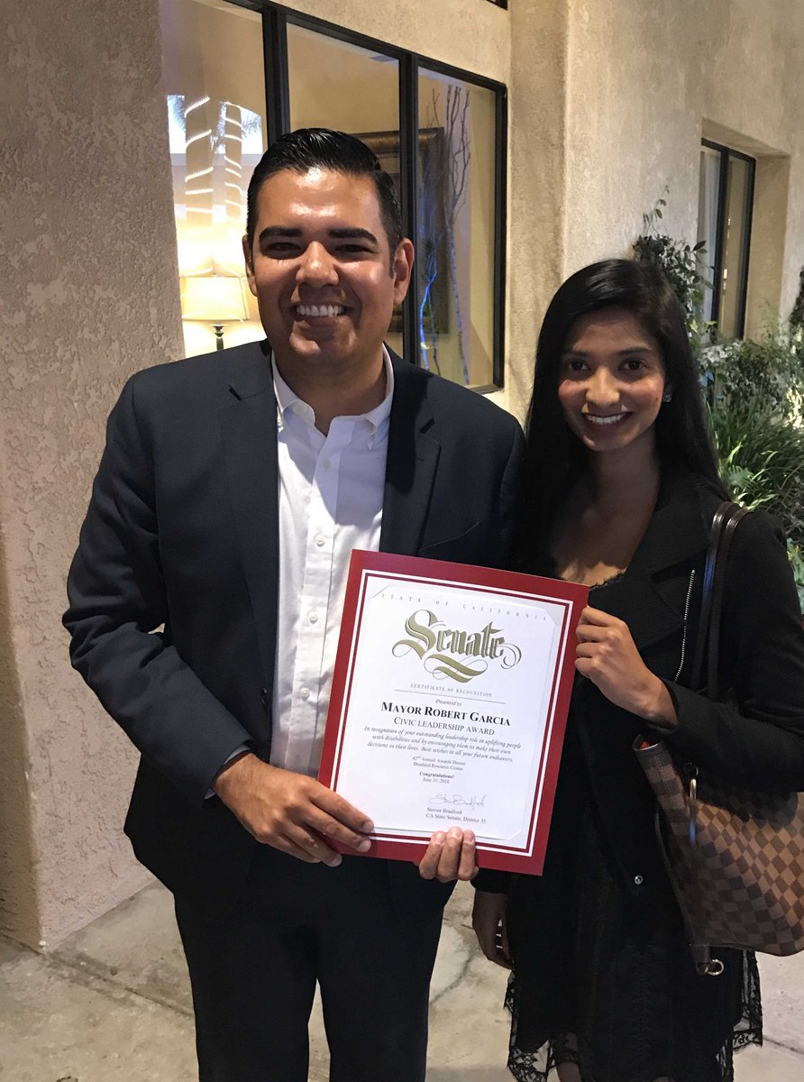 Congrats Mayor Garcia for being honored for your leadership w Disabled Resources Center. Thx Ms Patel for presenting