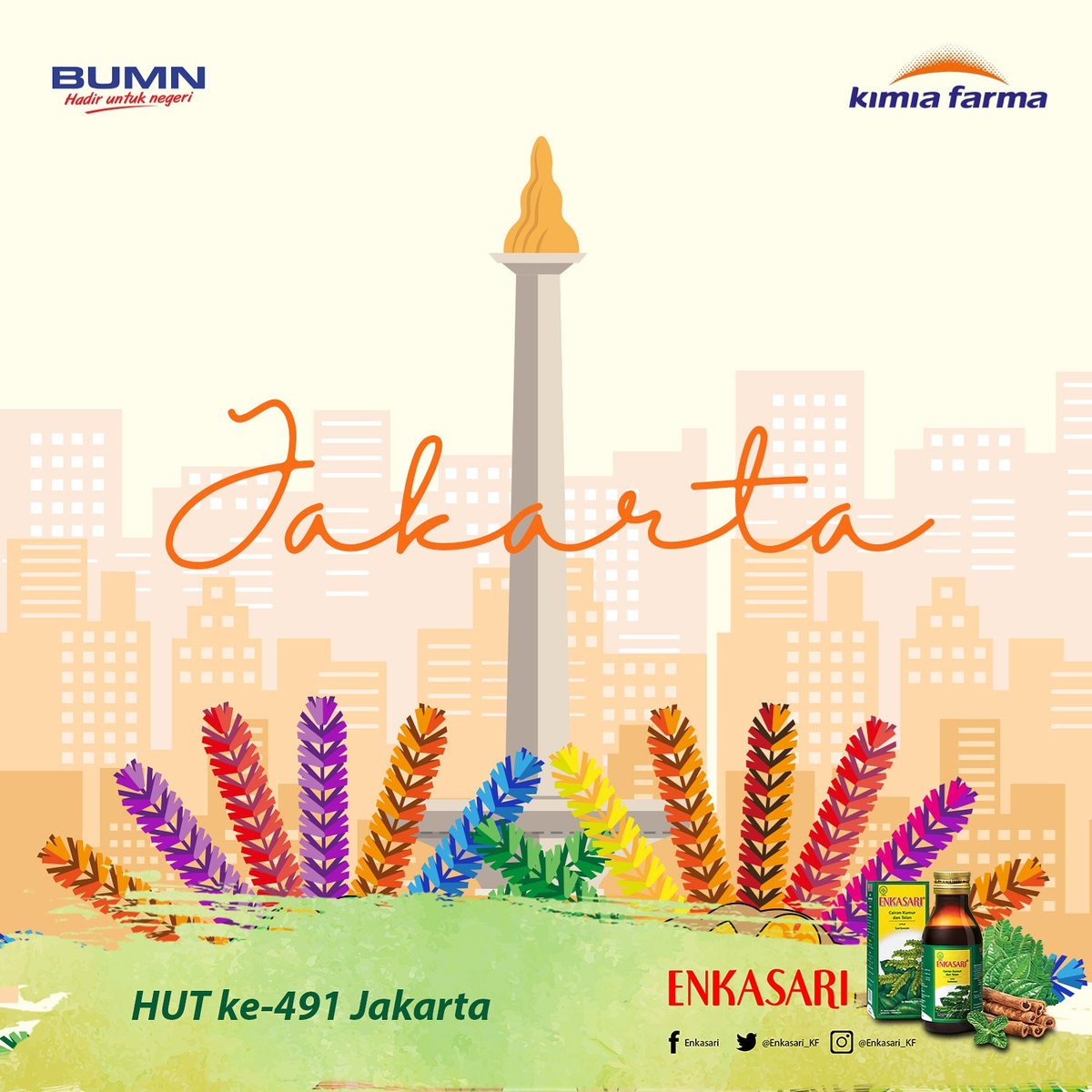 Enkasari mengucapkan Dirgahayu ke-491 Jakarta. Semoga Jakarta tetap damai dan selalu berjaya. #enkasari #mulutsehat #hutjakarta #hutjakarta491 #dirgahayujakarta #kotajakarta
