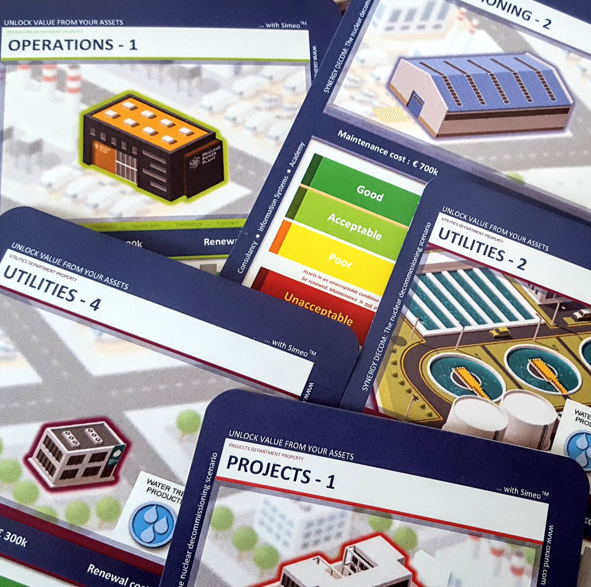 OxAcaDir's tweet photo. Collecting the game stuff of Oxand's Synergy Decom collaborative Asset, life cycle and risk management business game to demonstrate it on #WNE2018 https://t.co/RdWvQ29Ind