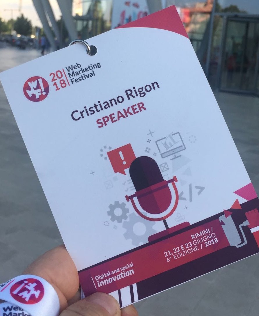 Oggi alle 12.30 non perdetevi la diretta dell'intervento del nostro Founder <a href="/CristianoRigon/">Cristiano Rigon</a> al #webmarketingfestival di Rimini. 🔊
Stay tuned! 😉

#gnammo #wmf2018 #digitalfood