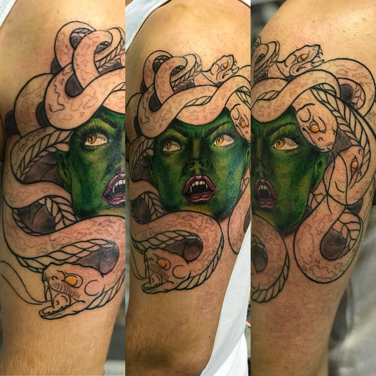 JAVITATTOO46's tweet image. #medusa #2rounds