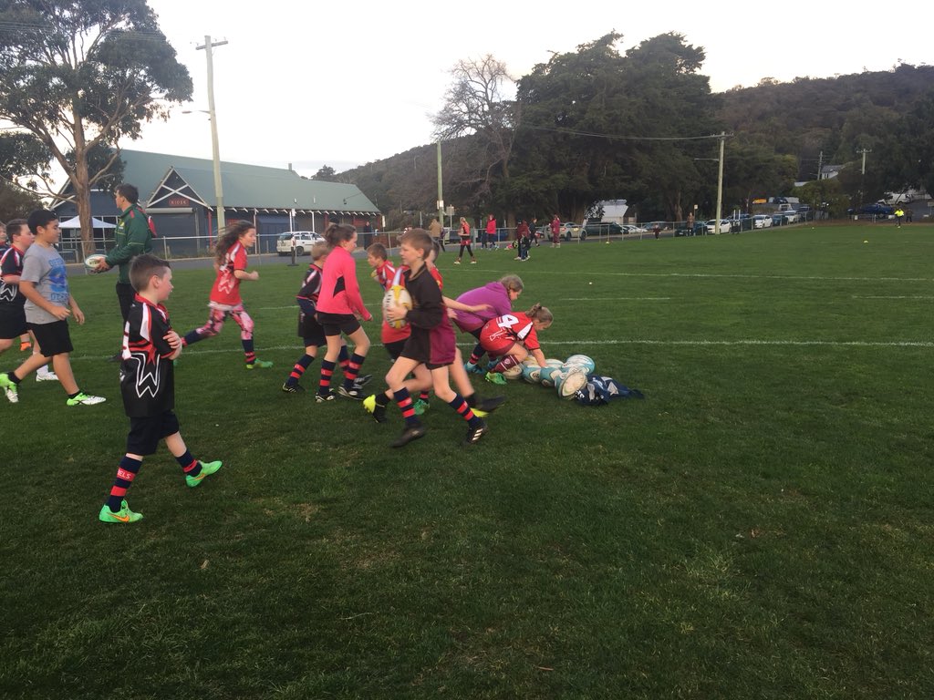 DevilsRugbyTas's tweet photo. Our little Devils warming up #Tassal https://t.co/jIJg84w8DN