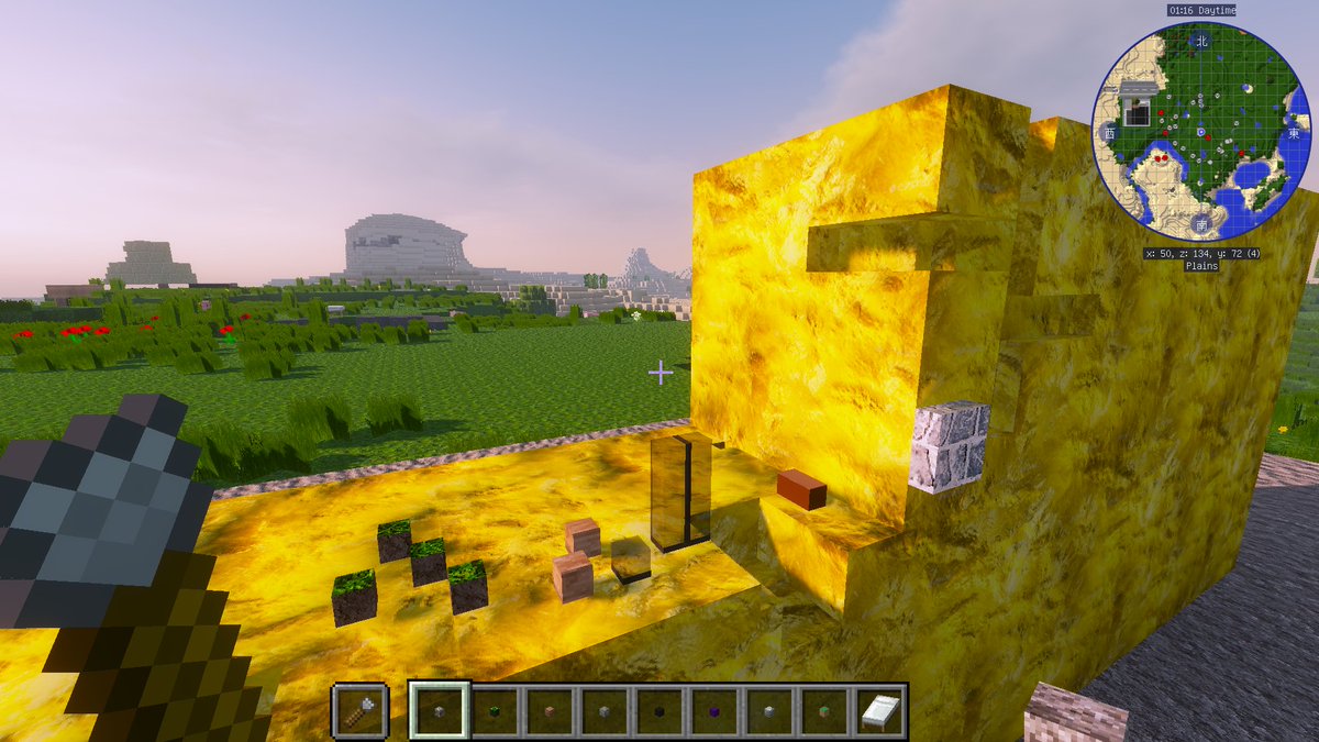 Taka 少し低浮上中 今日はjava版でmodを探していたのですがブロックを細かく砕いたり小さなブロックを重ねたり出来るものを見つけました これでいろいろ作れそうかもです Minecraft マインクラフト