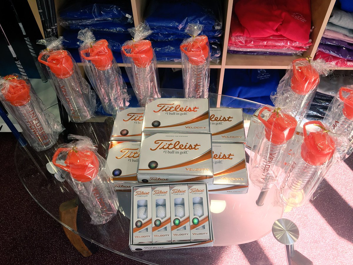TorquayProShop's tweet photo. Yesterday we gave away #7 FREE @TitleistEurope Velocity Bottles, how many will go today #Freebies https://t.co/mucH1vPhdE