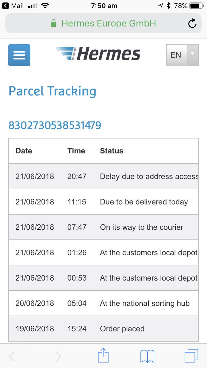 Michaela770's tweet photo. @Hermesparcels This is an absolute lie... I was ready and waiting at this specific time (Love Island obviously...) and so I know this driver did not attempt to deliver. PLUS there is always permanent access to this address, you just have to open a gate or call the customer!! LAZY https://t.co/Hbd4MjPWh8