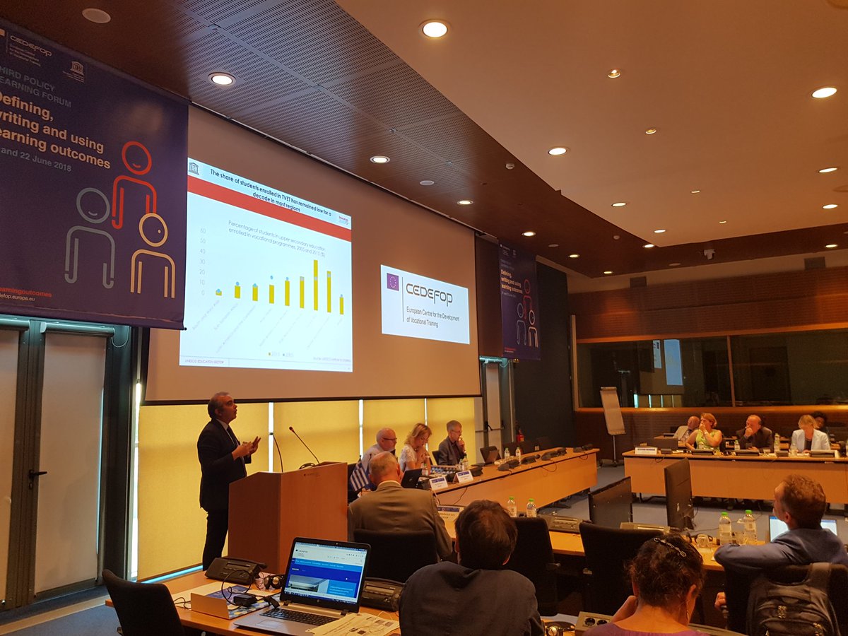 Cedefop's tweet image. #VETlearningoutcomes - @UNESCO&apos;s @BorheneC gives keynote speech on #learningoutcomes and #comparability of #qualifications