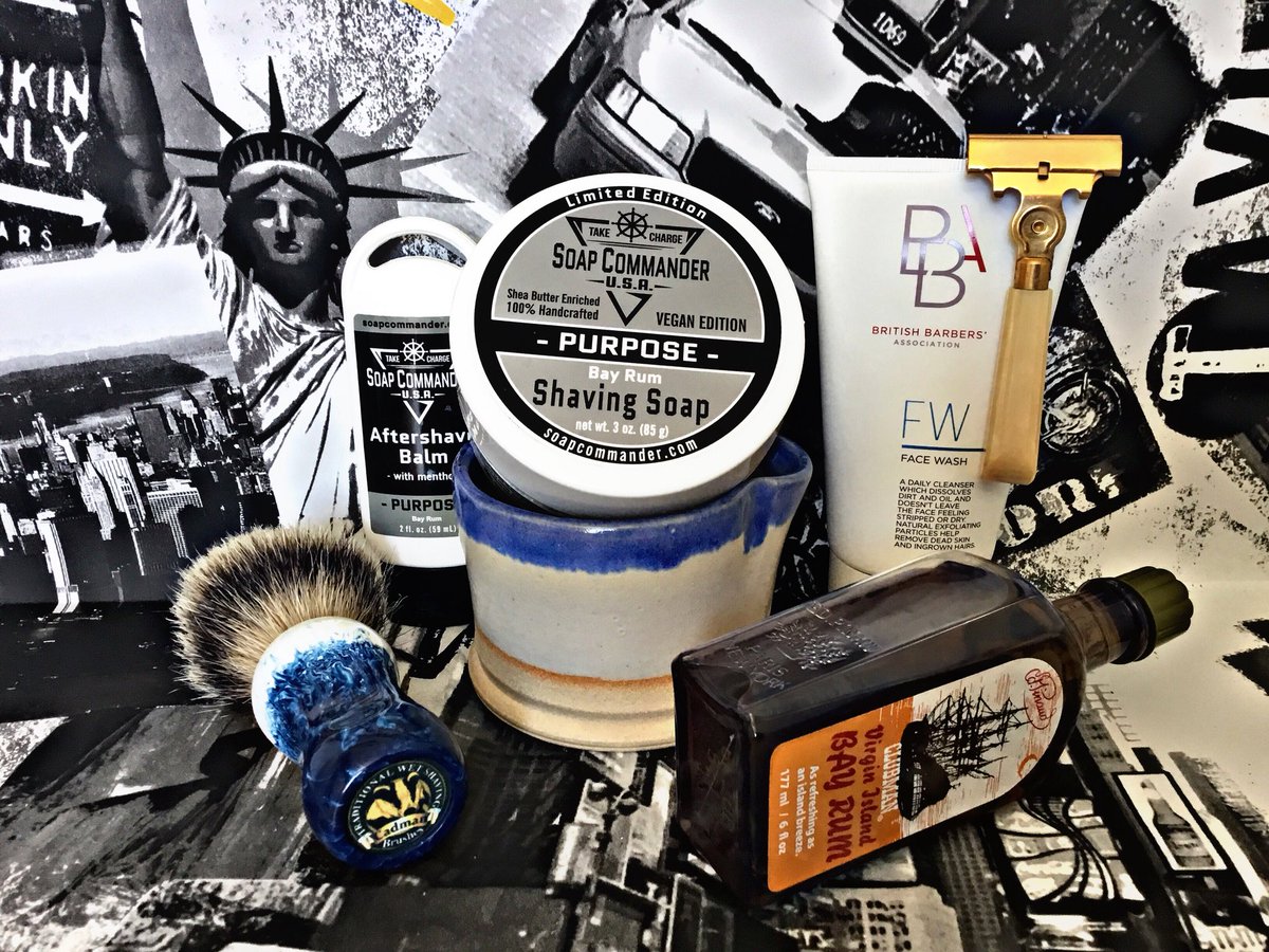 shaun_wistow's tweet photo. #SOTD @GilesShavingCo @Allwetshavers @SoapCommander @BritishBarbers @ClubmanOnline #cadmanbrush #schickrazor #schickprolineblade #bayrum #WetShaving #traditionalshaving https://t.co/od3mOZcMBI
