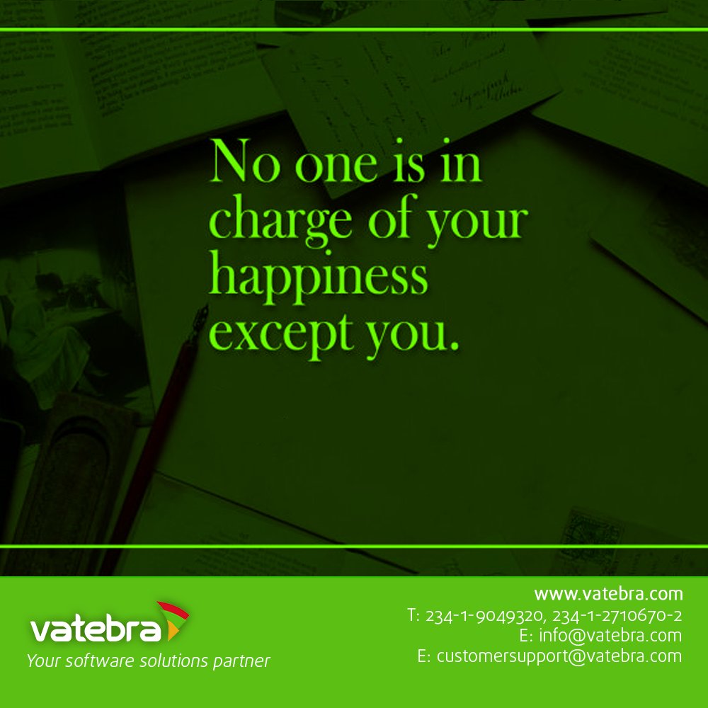 vatebra's tweet photo. #SourceCodeOfHappiness - Your Happiness is solely your prerogative and responsibility. Do you always! #TechCompany #VatebraSolutions #Innovation #Enage #SolvingRealLifeIssuesWithTechnology #Africa #Advance https://t.co/NYyK9PU3yf