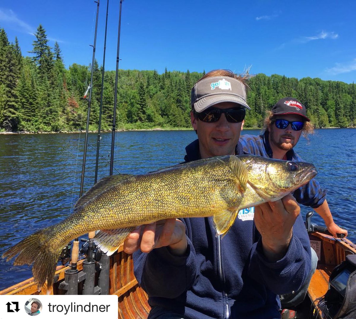 Summer walleyes, an old-school boat, and the Best Rods on Earth...Love it!