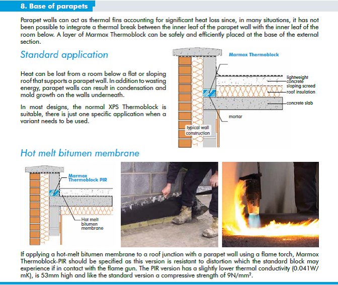 MarmoxUK's tweet photo. #Marmox #Thermoblock #PIRVersion 8. Base of parapets... Approved @BRE_Group @BBAguru Available @EHSmith Full Brochure via this link: https://t.co/RiJBzHFun5 #Thermalbridge #Thermal https://t.co/DOlFw8jnQM