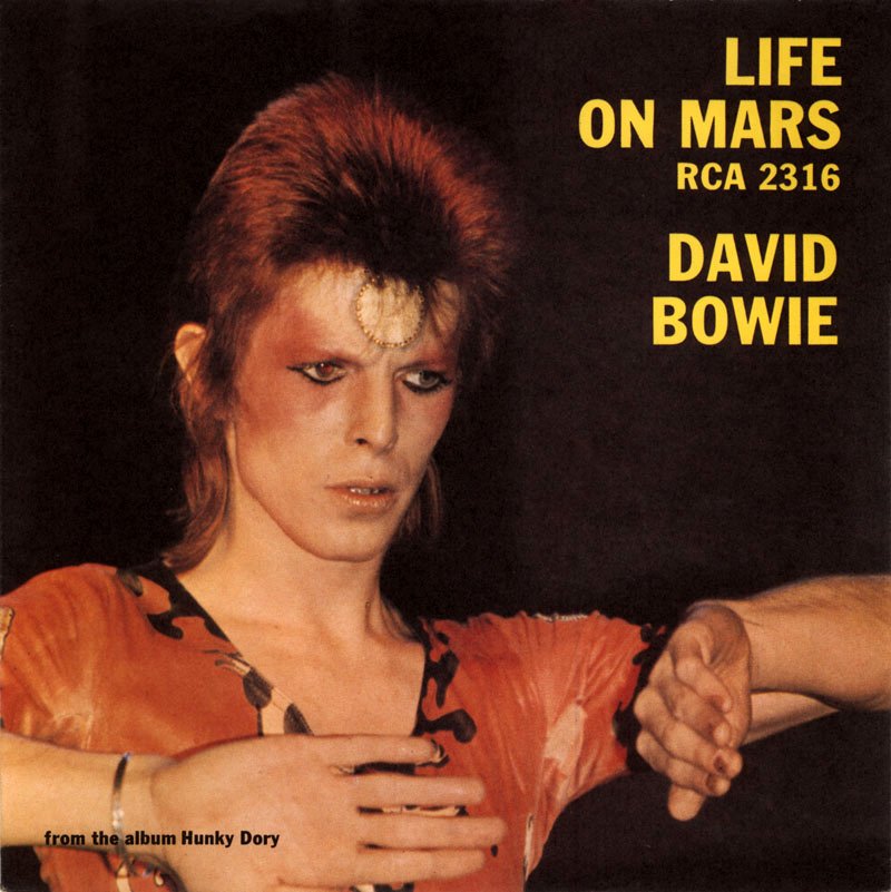 BoredWeb3's tweet photo. 45 years ago, David Bowie released the single "Life on Mars?" https://t.co/nbEhcX9Ccf