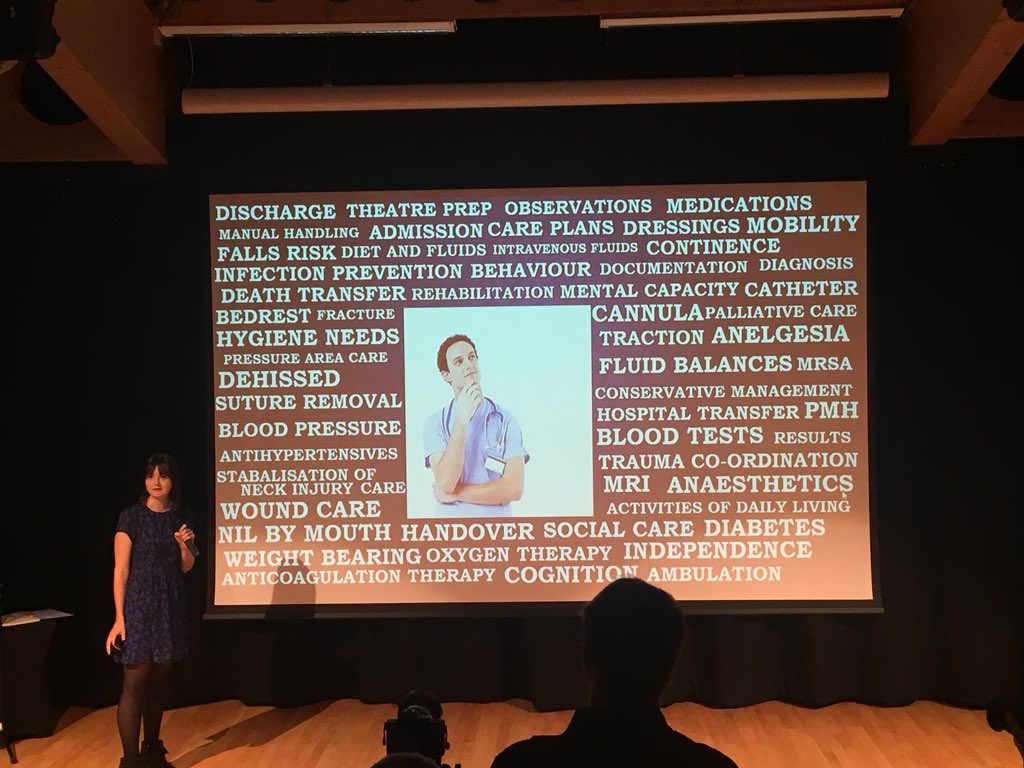 WHISFyldeCoast's tweet photo. All in a day’s work ... @MissZoeB95 shares the challenges facing clinical staff on a daily basis #WHISCumbria18 https://t.co/mMGO4KlVHm