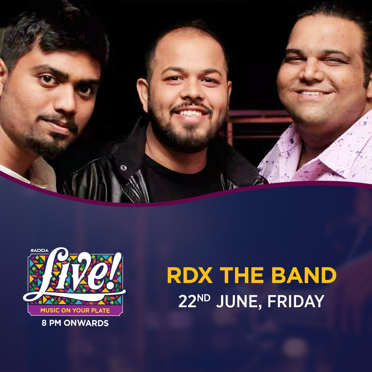 chaloadda's tweet photo. RDX The Band is playing #live at #Adda #PimpleSaudagar today! #Chaloadda #fun #food #drinks #friends #livemusic #event #friday #weekend #Kothrud #Pune #punenightlife https://t.co/3dZzI8Jlhg