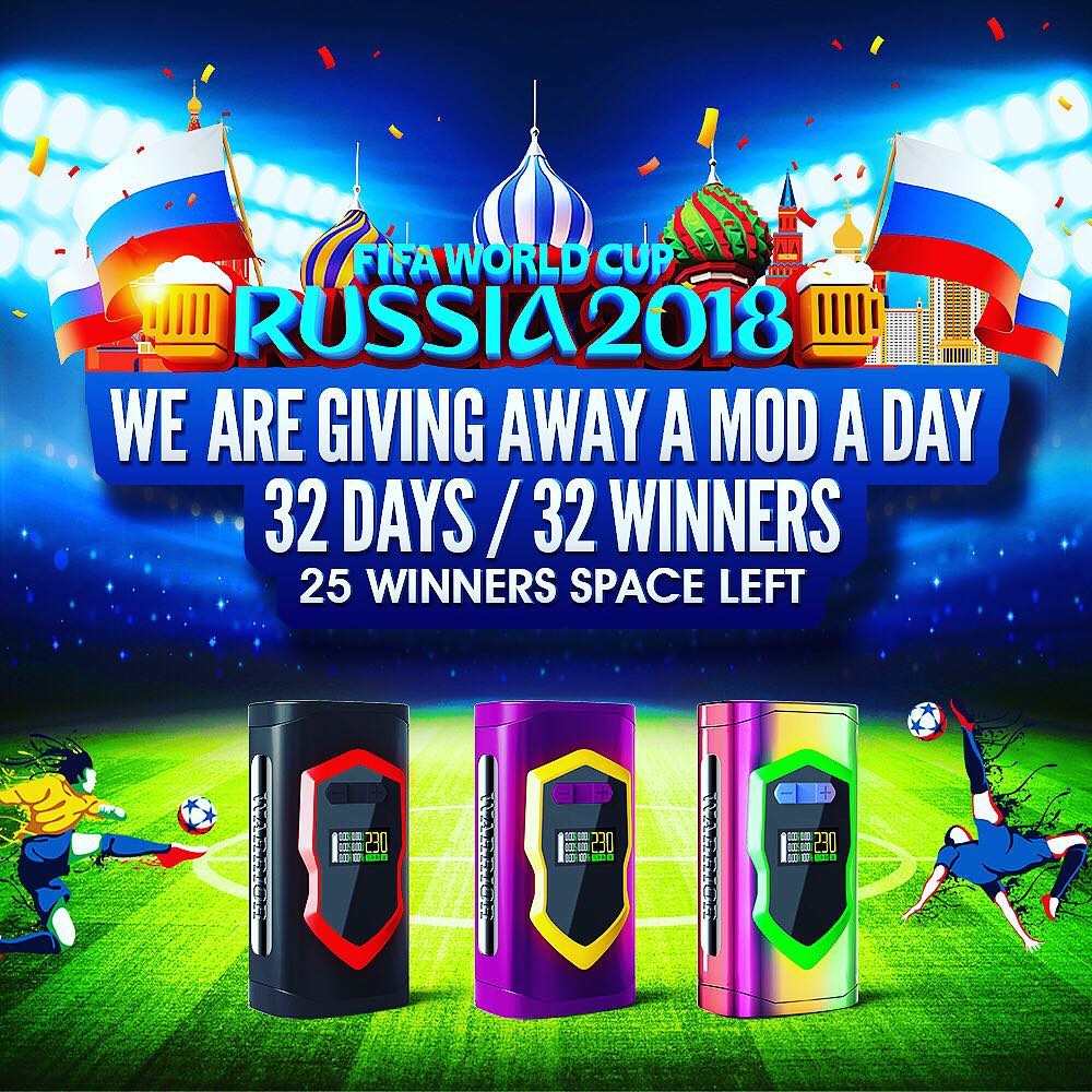 Findmevapes's tweet photo. #RETWEET and #TAG to let people know 
Mega world cup vape Giveaway – Each Day winner on Instagram 
https://t.co/LANxhwuE5o
#vapegiveaway #vapeon #vaping #vapelife #vape
follow @Findmevapes https://t.co/aOrGAK9hJ4