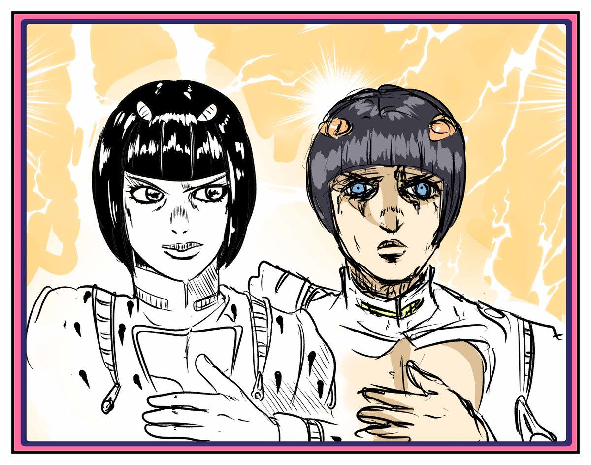 えむしとえむふじん 小学生エムモトえむみの勝手きままライフ 発売中 Sur Twitter 5部 ジョジョ のアニメ開始 漫画版とアニメ版の ブチャラティ 比較イメージ 両方とも私のイラストだけど アニメのキービジュアルのブチャラティには目力に スゴ味 がある