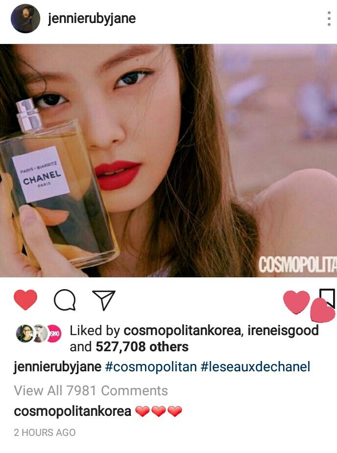 JENNIE BLACKPINK COSMOPOLITAN, woman holding Chanel fragrance