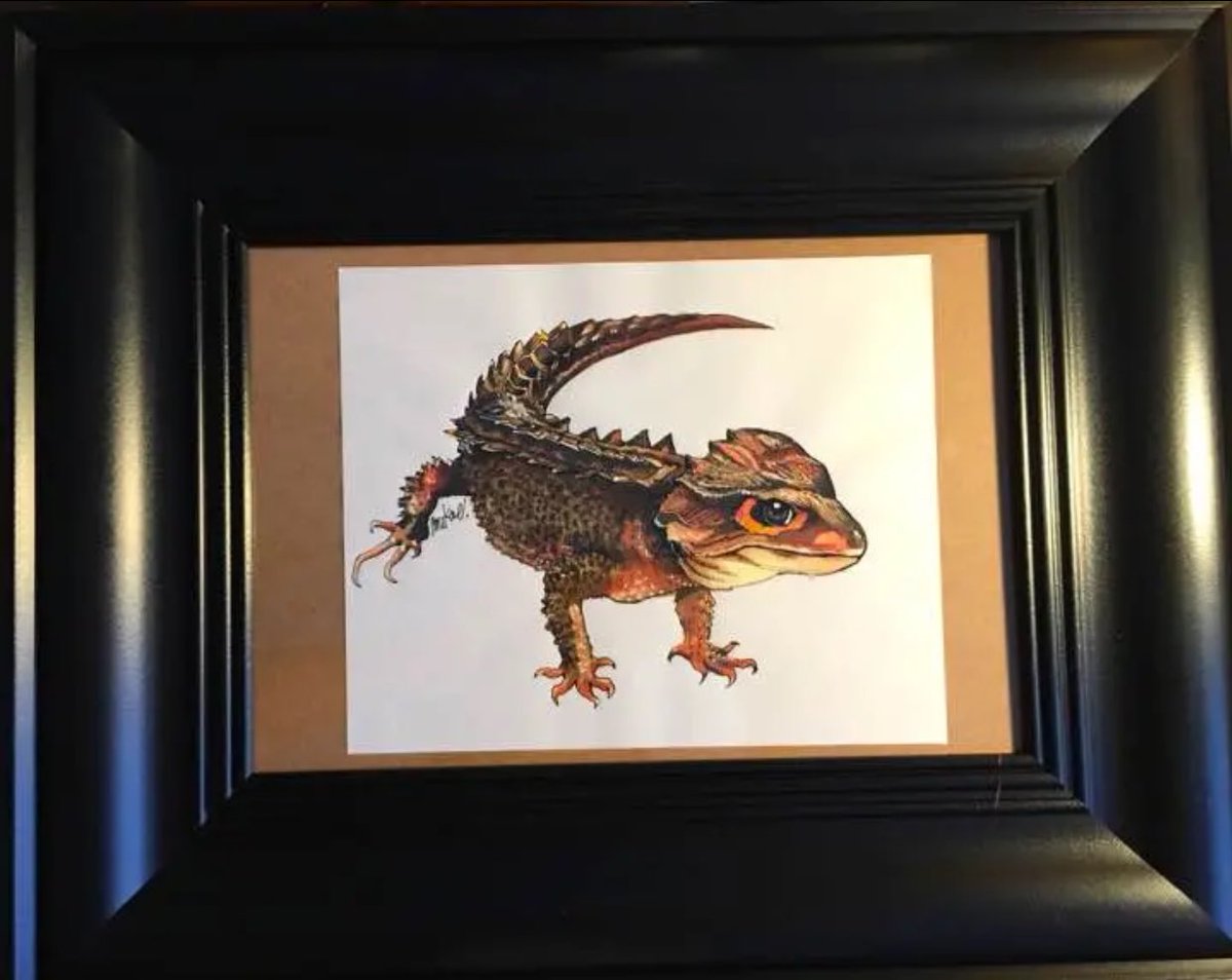 新作のアカメカブトトカゲ絵画作品 原画がやっと仕上がりました
