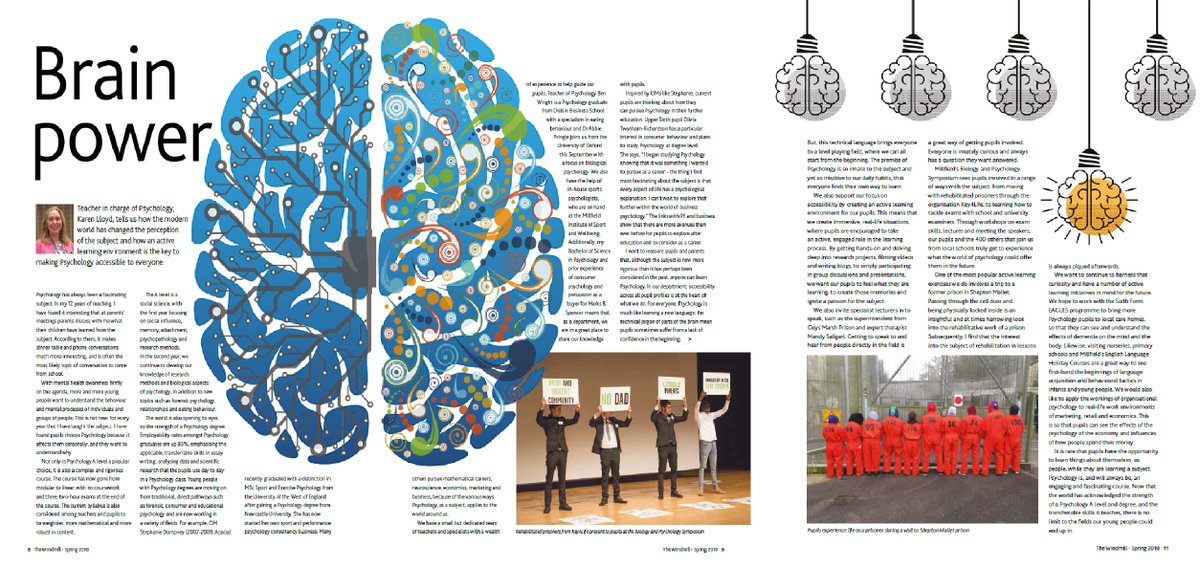 MillfieldSenior's tweet photo. ✓Sports Psychology
✓Consumer Psychology
✓Neuroscience
✓Economics
✓Marketing 
✓Business

Learn more about how the Psychology A level opens doors to a world of opportunities for our pupils in the latest Windmill, Millfield's school magazine: https://t.co/2xdMFuvYMb https://t.co/ZbNm2EiPKY