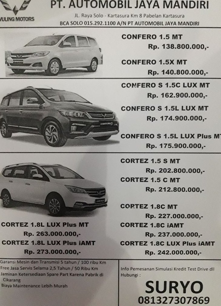 Suryoku37061727's tweet image. Info program bulan Juni Wuling Motors :
1. Diskon dan bebas biaya perawatan selama 3thn atau 60.000km
2. Voucher bensin Rp 1.000.000

#wuling #wulingsolo #wulingsoloraya #wulingconfero #wulingcortez