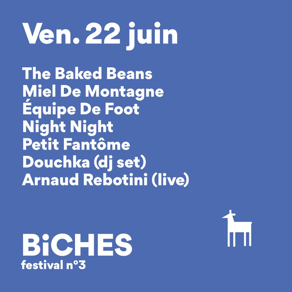 ☀️ #BICHESFEST JOUR 1☀️
> Ouverture des portes à 18h

🌳20h : <a href="/The_baked_beans/">Thebakedbeans</a>
🌳21h : Miel De Montagne
🌳22h : Équipe de Foot
🌳22h45 : NIGHT NIGHT
🌳23h45 : <a href="/PetitFantome/">Petit Fantôme</a>
🌳00h30 : @douchkaaa
🌳1h30 : <a href="/Rebotini/">Arnaud Rebotini</a>

A tout à l'heure ! 😊