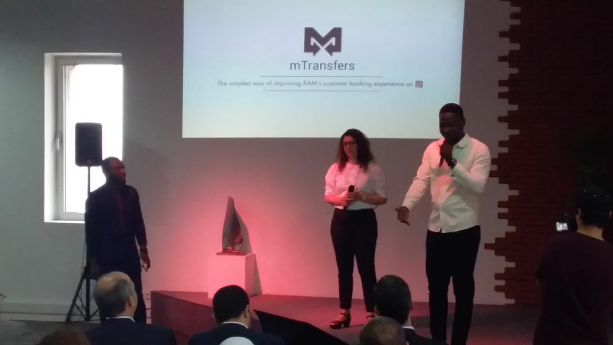 royalairmaroc's tweet photo. Demo Day Hackathon #RAM747 - L'Equipe #1 présente son projet, une application qui permet de réserver son billet de voyage via les réseaux sociaux. https://t.co/2BWSCPgxS3