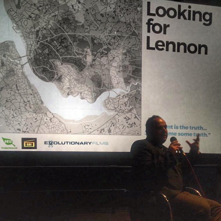 EvoFilmsUK's tweet photo. The last theatrical screening of @looking4lennon in Liverpool was last night. @OfficialJonster did the Q&amp;A with historian @Liddypooldave and director @RogerAppleton - Alison Steadman was randomly in the audience. https://t.co/nZlhR2TeJw