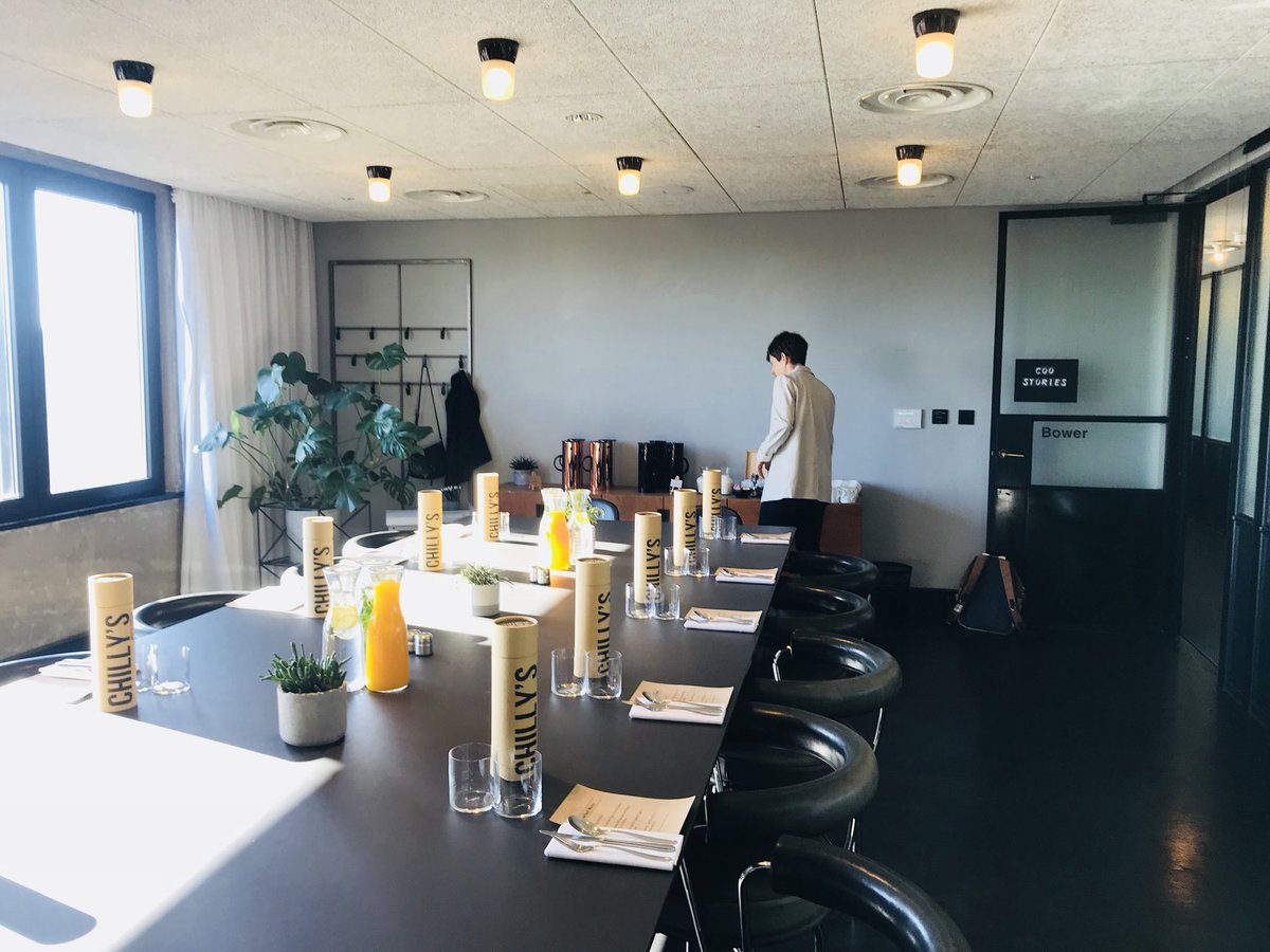 kelsddog's tweet photo. Setting up for @COOStories breakfast this AM @acehotel with @Chillysbottles looking 👌🏽 cc @Gateley https://t.co/GsYkc0A3zM