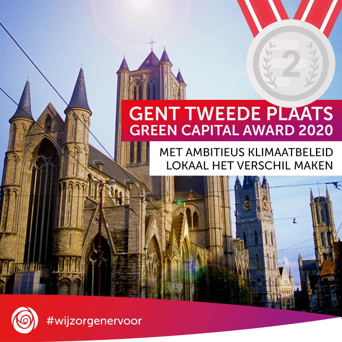 vooruit_nu's tweet photo. Gent wint zilveren medaille op European Green Capital Awards, Proficiat! @RudyCoddens @DanielTermont #EGCA2020 https://t.co/zQVKLW189H