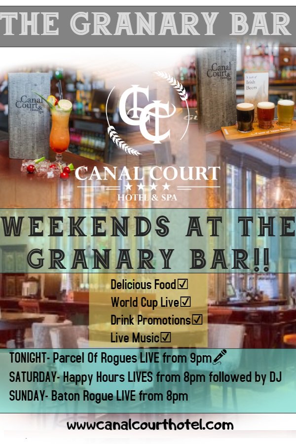 CanalCourtHotel's tweet photo. HAPPY FRIDAAAAAAYY!!🕺
Kick-start your weekend at the GRANARY BAR!! We've got it all from DELICIOUS FOOD to LIVE music Friday, Saturday &amp; Sunday!! What are YOU waiting for? TREAT YOURSELF AT THE GRANARY BAR!😜 #GranaryBar #Weekends #LIVEmusic #Newry #CanalCourtHotel https://t.co/KcSZILrVSn