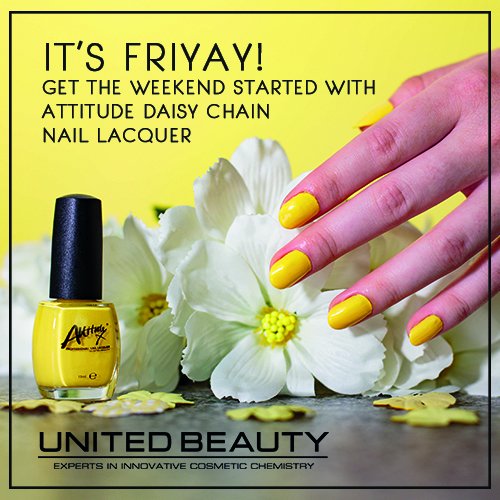 United_Beauty's tweet photo. We've got the #FridayFeeling 
Get the sunny #weekend started with gorgeous yellow #nails with Attitude Daisy Chain Nail Lacquer

Choose your favourite weekend shade here https://t.co/I8O4K60C5W https://t.co/CuMTQdSrVZ