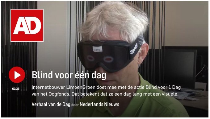 Verhaal van de Dag <a href="/ADnl/">AD.nl</a>
<a href="/Blindvoor1dag/">Blind voor 1 dag</a> @Oogfonds 

ad.nl/video/blind-vo…

#Blindvoor1Dag #toegankelijkheid