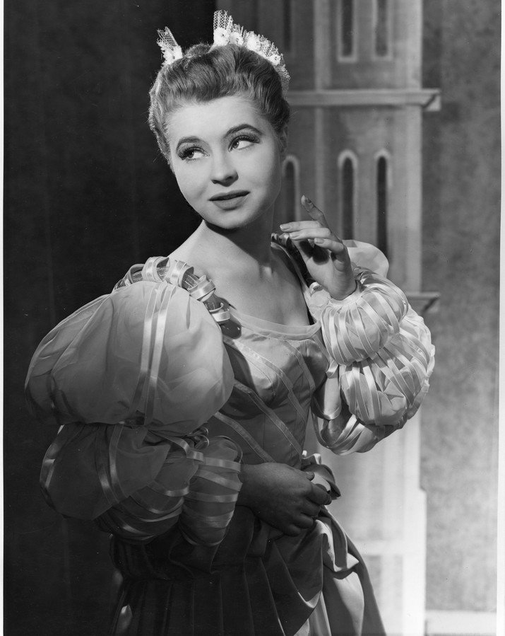 Happy Birthday to Prunella Scales, pictured here playing Nerissa in the 1956 production of The Merchant of Venice. 