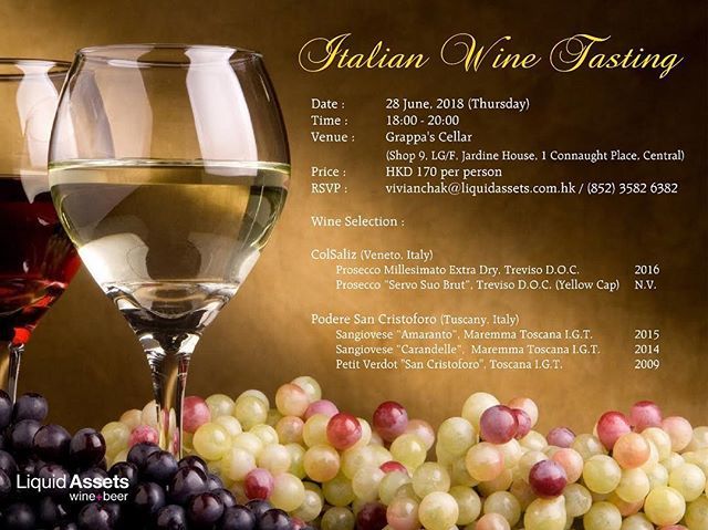 LAssets's tweet photo. Our next Italian wine tasting event at Grappa’s Cellar! Come and join us!
#winetasting #winelover #italianwine #liquidassets_hk https://t.co/UfaDQ71nIO https://t.co/9vUzoNYaFb