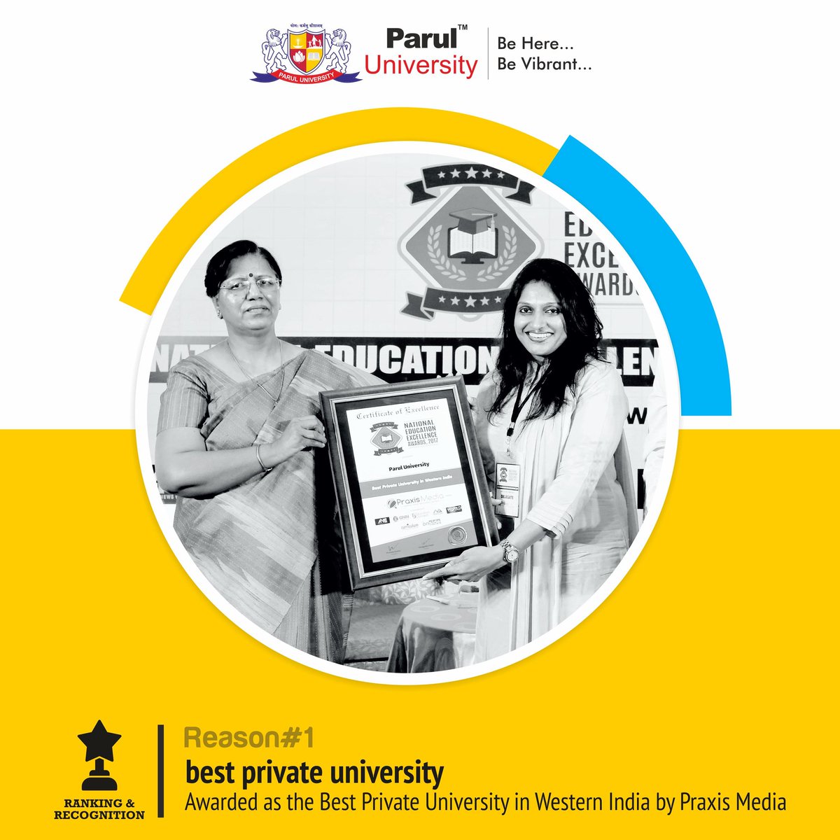 ParulUniversity's tweet image. #WhyChoose | #PU | #ReasonOne | #BeHere, not only because we are recognised as the best in Western India but because we are able to bring out the best in You.