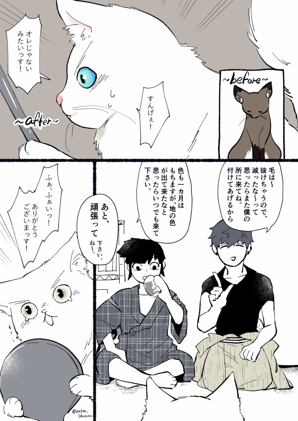 【創作漫画】3話目後半

猫塗り屋さんと『長毛になりたい短毛猫さん』と毛増し屋さん 

こんな時もある。

  #創作漫画 #ラフ漫画 #猫漫画 