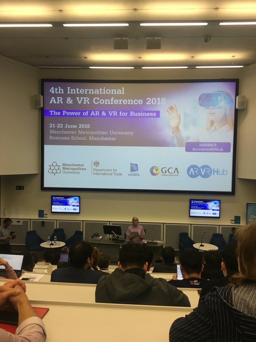BusinessTechMMU's tweet image. What a brilliant talk from @margot_james_mp the Minister for Culture, Communications and Creative Industries at the annual AR &amp;amp; VR Conference today at Manchester Met