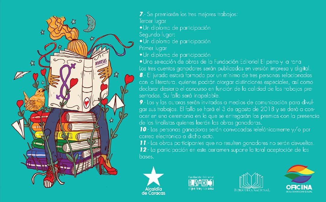 ExpoDiverSexVE's tweet photo. Concurso #CuentosDiversos en homenaje a la poeta y militante #VanessaNobile.
#MesdelaRebelióndelaDiversidadSexual.
Revisa las bases del concurso aquí ➡️https://t.co/EDybDFfpys https://t.co/xlskSdrWgb