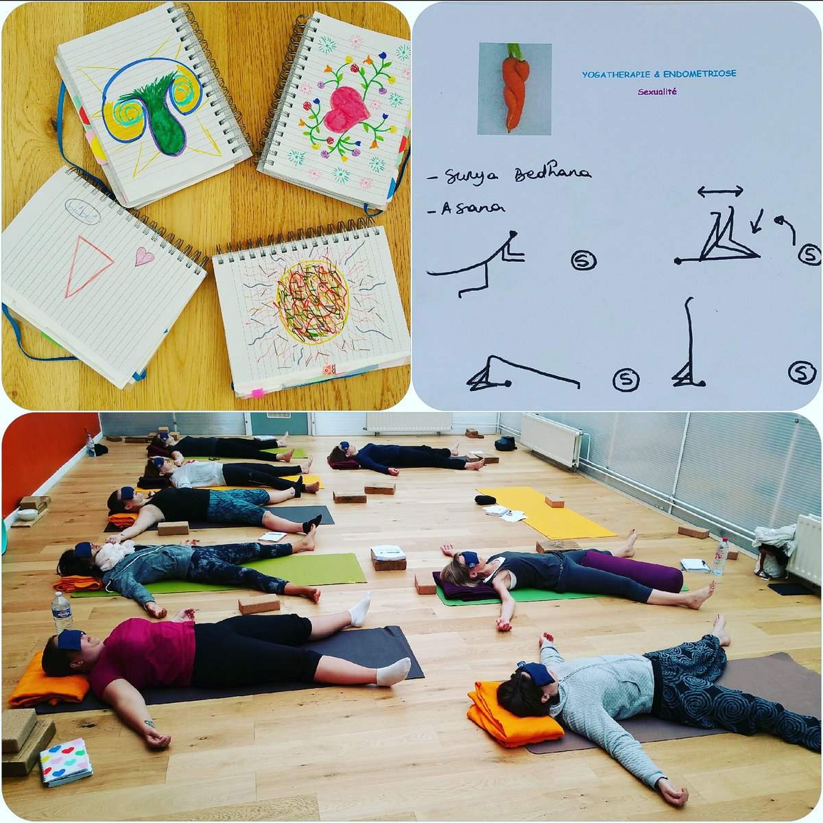 Douleuretyoga's tweet photo. ↪je dessine, j'ecris, je fais des postures, des pranas, des meditations, je vie en rythme ma sexualité ma féminité💓
🌟YOGA THÉRAPIE et  #endometriose : #SEXUALITÉ 
Encore un superbe moment de partage qui clôture la série des ateliers autour de l'endometriose. https://t.co/nNKxj2aUby